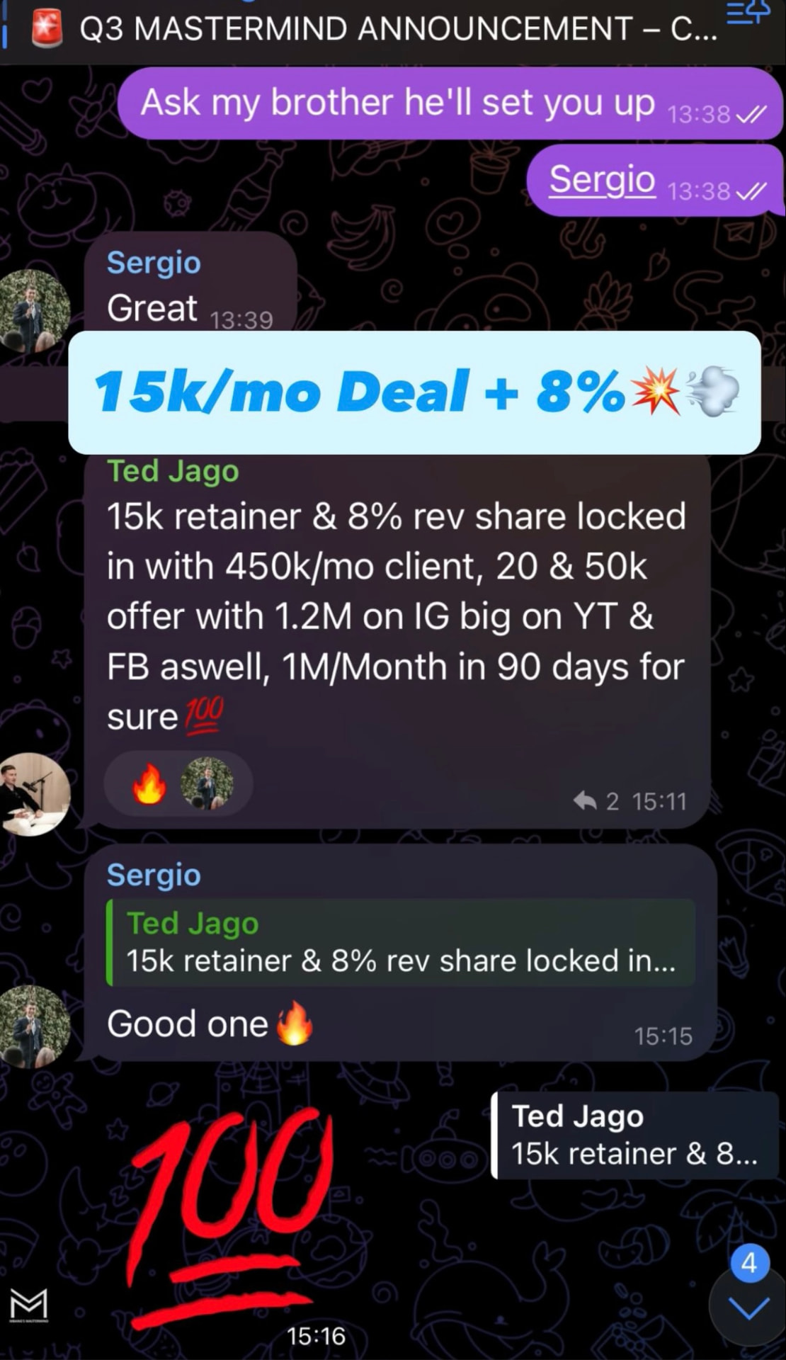 $15k/mo + 8% rev share